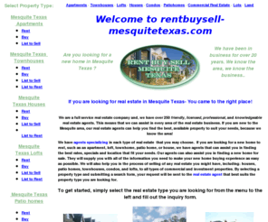 rentbuysell-mesquitetexas.com: Real Estate in Mesquite Texas houses,apartments,townhomes,patiohomes,lofts and condos in Mesquite Texas - Real Estate in Mesquite Texas
houses,apartments,townhomes,patiohomes,lofts and condos in Mesquite Texas - we find apartments,townhomes,patiohomes,lofts and condos for rent and seale in Mesquite Texas , current rental rates,specials,detailed information,specialized agents