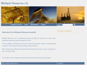 whiteportresources.com: Whiteport Resources
Whiteport Resources Ltd. is an exclusive investment company with a special focus on natural resources and emerging mining companies.