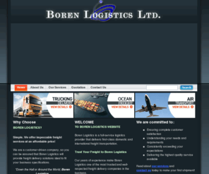 borenlogistics.com: Boren Logistics Home
Boren Logistics is a full-service logistics provider that delivers first-class domestic and international freight transportation. 