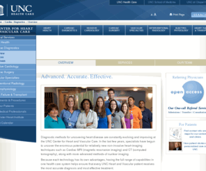 unccardiacdiagnostics.net: Cardiac Diagnostics - Overview
Diagnostic methods for uncovering heart disease are constantly evolving and improving at the UNC Center for Heart and Vascular Care.