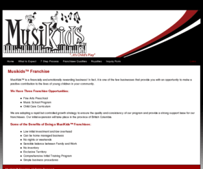 musikidsfranchise.com: MusiKids Franchise - Home
Looking for a Music Franchise or a music franchise for kids?  Musikids Franchise is a fine arts preschool, music and dance programs as well as a child care curriculum