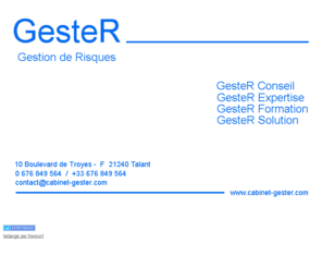 cabinet-gester.com: Gester, un interlocuteur unique en charge de vos Assurances - cabinet de gestion des risques et assurances, Dijon
Gester, un interlocuteur unique en charge de vos Assurances - cabinet de gestion des risques et assurances a Dijon