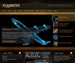 cascospares.com: Casco - Keeping your aircraft flying
Welcome to CASCO - Commercial Aerospace Services