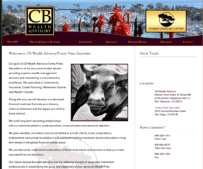 cbwealthadvisory.com: Welcome to CB Wealth Advisory/Torrey Pines Securities


CB Wealth Advisory/Torrey Pines Securities is your most trusted financial advisor through
our professional knowledge, integrity and personalized service.




