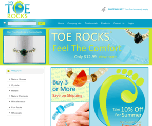 mytoerocks.com: MyToeRocks.com
My Toe Rocks offers toe rings made of crystals, natural stones and metallic.