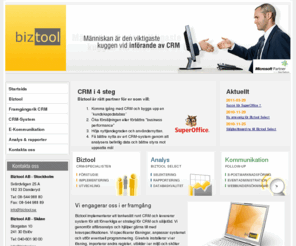 biztool.se: Biztool AB - 100 % CRM. SuperOffice och Ceasar. Säljstödssystem SuperOffice och Caesar CRM, CRM Software. E-postmarknadsföring, Follow-Up
Biztool - återförsäljare för marknadens ledande CRM-system SuperOffice CRM5 och Caesar