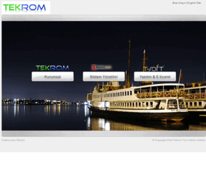 tekrom.com.tr: TEKROM e-ticaret Kurumsal Bakım Anlaşmaları Web Tasarım Muhasebe Programı
TEKROM Kurumsal Web Sitesinde E-ticaret,Kurumsal Bakım Anlaşmaları, Muhasebe Programları,T-Soft hakkında bilgiler edinebilirsiniz.