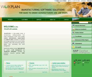 workplan.asia: Workplan Enterprise:Home
WorkPLAN Enterprise is a fully-scalable enterprise resource planning (ERP) solution that provides all essential functions enabling custom manufacturers, project-based and engineer-to-order companies & departments to automate and manage critical business activities such as job costing, quotations, sales order processing, planning, quality, time, purchasing and stock management.