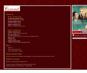 coronet.org: The Official Website of the Historic Coronet Cinema in Notting Hill Gate
The Official Website of the Historic Coronet Cinema in Notting Hill Gate