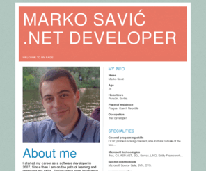 markosavic.net: Marko Savić
.Net Developer
