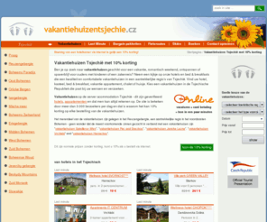 vakantiehuis-tsjechie.info: Vakantiehuizen Tsjechië met 10% korting
Vakantiehuizen Tsjechië met 10% kortingHotels en bed & breakfasts in Tsjechië. On-line prijsberekening, 10% korting indien geboekt via internet.