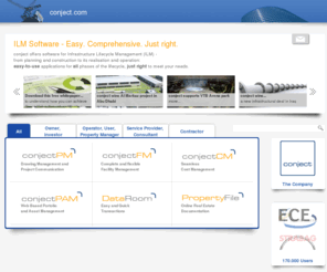 conjectasia.com: conject.com - Infrastructure Lifecycle Management
conject is the platform where real estate professionals meet, collaborate, and drive their business - equally essential for owners, investors, operators, project managers, facility managers, architects, and engineers. conject offers Document Control, Facilities Management, Construction Cost and Real Estate CRM