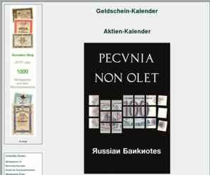 geldschein-kalender.de: Geldschein-Kalender / Aktien-Kalender
Informationen über Geldschein-Kalender und Aktien-Kalender