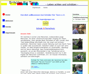 schueler-fuer-tiere.de: Schüler für Tiere  - Leben achten und schützen -
Kinder und Jugendliche für einen respektvollen Umgang mit Tieren sensibilisieren