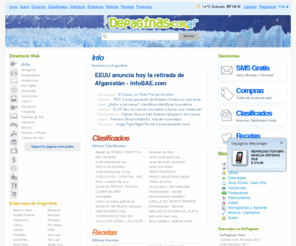 depaginas.com.ar: DePaginas - Directorio Web, Clasificados, Autos, Compras, Sms Gratis, Buscador de Canciones, Directorio de Empresas
DePaginas.com.ar Servicios Gratuitos: SMS Gratis, Clasificados, Directorio de Empresas, Directorio Web, Precios de Autos 0KM y Usados, Buscador de productos, clima y horoscopo diario, en Argentina