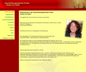 giselavonrath.de: Hypnosetherapie in Essen
Praxis Gisela von Rath - Heilpraktikerin für Psychotherapie, Hypnosetherapie, Energietherapie etc. in Essen