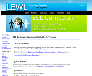 efl-esl.com: Learning English with Laughter - Esl Curriculum, Activities, and Games
Get your ESL students talking, learning English and having fun with ESL curriculum, games, activities and more