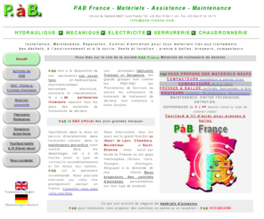 fme-online.com: PAB France matériels de voirie et des matériels de traitement et de réduction de volume des déchets industriels
recycling, abfallzerkleinerer, ballen pressen, PAB, zwei wellen zerkleinerer fuer abfallentsorgung, volumenreduzierung, aktenvernichter industrielle abfall und papier vernichtung : PAB.