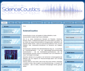 sciencecoustics.com: ScienceCoustics
ScienceCoustics - dynamische Portal-Engine und Content-Management-System