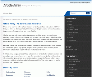 article-array.com: Article Array - Leading You To A Better Online Visibilty
