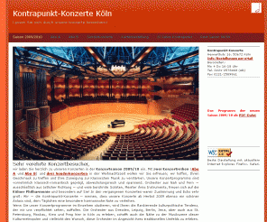 kontrapunkt-konzerte.de: Kontrapunkt-Konzerte Philharmonie Köln 2008/09
