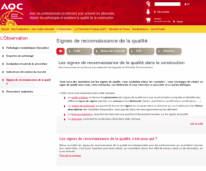 marques-de-qualite.info: Agence Qualité Construction : Signes de reconnaissance de la qualité
Site de l'Agence Qualité Construction (Pathologie, sinistres et prévention des désordres)