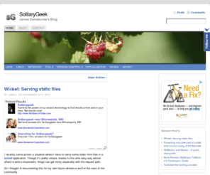 solitarygeek.com: SolitaryGeek
James Selvakumar's Blog