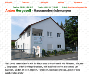 aus-alt-mach-neu.biz: Anton Hergesell Hausmodernisierungen - Aus alt mach neu - Böden, Bäder, Küchen, Öfen, Keramik, Kachel, Trockenbau, Sanierung, Stein, Pflaster, Maurer, Arbeiten
Anton Hergesell Hausmodernisierungen Aus alt mach neu - Böden, Bäder, Küchen, Öfen, Keramik, Kachel, Trockenausbau, Sanierungen, Stein, Pflaster, Maurer, Arbeiten