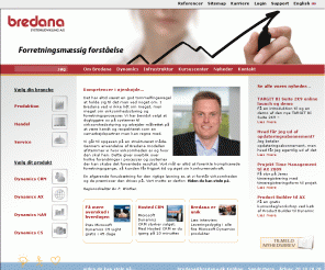bredana.dk: Bredana Systemudvikling - Danmarks førende Dynamics partner...
Microsoft Dynamics er vores ekspertise. 
Bredana er blandt Danmarks største Microsoft 
partnere og en af de få der kan give kunder 
rådgivning på hele paletten af Dynamics 
produkter. Vi fører alle Microsoft Dynamics 
produkter Dynamics AX, Dynamics NAV, 
Dynamics C5 og Dynamics CRM - og vi sætter 
en ære i at anbefale kunderne den bedste 
løsning... 