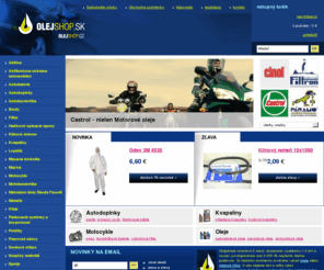 olejshop.sk: OLEJSHOP - Motorové oleje, filtre, autodoplnky
Veľký výber olejov, sprejov, hydraulických, prevodových, motorových, tlmičových olejov a výbavy pre automobily všetkých druhov a svetových značiek. 