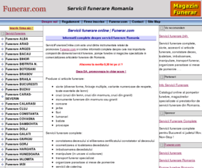 serviciifunerareonline.com: Servicii funerare Romania
Servicii funerare, pompe funebre, sicrie, constatare deces, imbalsamare, ajutor de inmormantare, cruci, coroane, jerbe, monumente