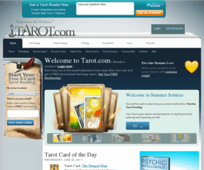 tqrot.com: Tarot, Astrology, I-Ching, Numerology, Feng Shui and Psychics: Tarot.com
Tarot.com provides personalized online Tarot readings, daily horoscopes, I Ching, Numerology, Feng Shui and Psychic readings.