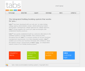 carltonsoftware.co.uk: TABS - Total Accommodation Booking System
The integrated holiday booking system that works for you.