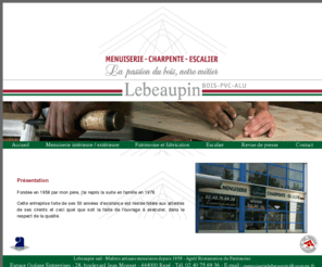 lebeaupin.com: LEBEAUPIN SARL - Maîtres artisans menuisiers depuis 1958 - Agrée Restauration du Patrimoine
LEBEAUPIN SARL : La passion du bois, notre métier- Maîtres artisans menuisiers depuis 1958 - Agrée Restauration du Patrimoine - Signataire de la charte qualité secteur sauvegardé Nantes Renaissance - Menuiserie intérieure et extérieure - Escalier - Patrimoine et fabrication.