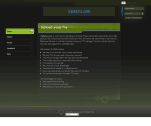 vip4sms.com: Films, Programs, Pictures, Music, Video. File exchange. Download, upload file on server. Partner programme "Earn money". vip4sms.com is a file hosting.
