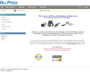 allprox.com: All-prox Sensors for industry
All-prox Sensors for industry - Toshiba Texas Instrument Omron Industrial Interface Datalogic Oriental Motor Allprox, Datasensor, Oriental Motor, T.I., Omron, Proxistor, Industrial Interface