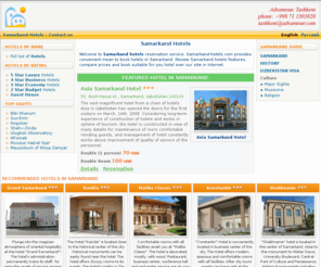 samarkand-hotels.com: Samarkand Hotels - Details and Online Booking
Review featured hotels in Samarkand and make online reservation.  Provides description and photos of Samarkand Hotels.