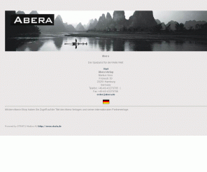 abera.de: 
Abera Verlag

Mit dem Abera-Shop haben Sie Zugriff auf die Titel des Abera Verlages und seiner internationalen Partnerverlage.