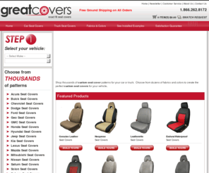 greatcovers.com: Great Covers Exact Fit Car & Truck Seat Covers
Purchase exact fit car and truck seat covers from  Great Covers.  Choose from our wide selection of fabrics and colors for any make or model.  100% Satisfaction Guaranteed.