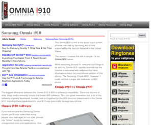 omniai910.com: Samsung Omnia i910 - Samsung SCH-i910 Software - Omnia i910 Downloads
A site dedicated to the Samsung Omnia i910. We feature Omnia i910 software and Omnia i910 downloads that are compatible with the i910 platform.