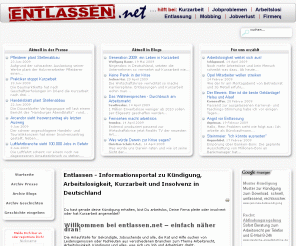 entlassen.net: Startseite
Streit, Zoff, miese Laune - mach deinem Ärger Luft. Entdecke *www.frustless.de*. Der einzigartige Entfruster gegen Alltagsfrust macht einfach gute Laune.