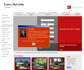 sierrafoothillsre.com: Lorra McCririe specializes in Nevada County real estate
Lorra McCririe specializes in Nevada County Real Estate, Grass Valley, Nevada City, Auburn, Lake of the Pines, Sierra Foothills