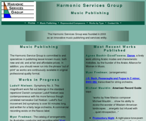 harmonicservicesgroup.com: Harmonic Services Group, Home
Home page for Harmonic Services Group, a music publishing firm