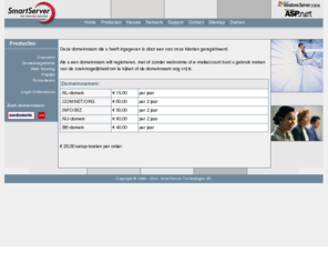 bsurtv.com: SmartServer ::: the internet solution ::: Het aanvragen van een domeinnaam.
Het aanvragen van een domeinnaam.