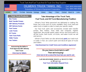 trucktanks.com: Oilmen’s Truck Tanks for Fuel and oil Trucks and Tank Truck Equipment
Oilmen’s offers oil and fuel truck tanks that are the most trouble-free, durable tank trucks available. Each truck tank is made to meet your fuel and oil delivery needs.