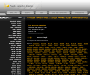 wwwgoogl3.com: Tous datasheet transistors. Directory. Paramètres et caractéristiques.
transistors