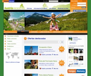 austriavacaciones.es: AUSTRIA VACACIONES
Especialistas viajes turismo austria Rutas en bicicleta austria. Viajes a medida, grupos  granja rural tirol, tren austria, esqui alpes stubai senderismo y naturalesa bicicleta austria ruta btt austria viena salzburg tirol by grupo viajes alemany