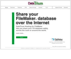 datatrium.com: DataTrium - FileMaker Hosting
Share your FileMaker database over the Internet.