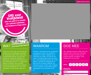 groothaar.info: Groot Haar + Orth Communicatie en Creatie in Leeuwarden
GH+O is een fullservice communicatiebureau waar adviseurs, vormgevers, conceptdenkers en copywriters werken. Voor elk deel van het communicatietraject hebben we specialisten in huis. Die combi van strategie en uitvoering is onze kracht. Wat we bedenken is uitvoerbaar. Over wat we uitvoeren is goed nagedacht!