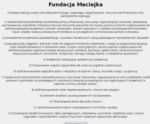 maciejka.org: Fundacja Maciejka
Fundacja Maciejka.